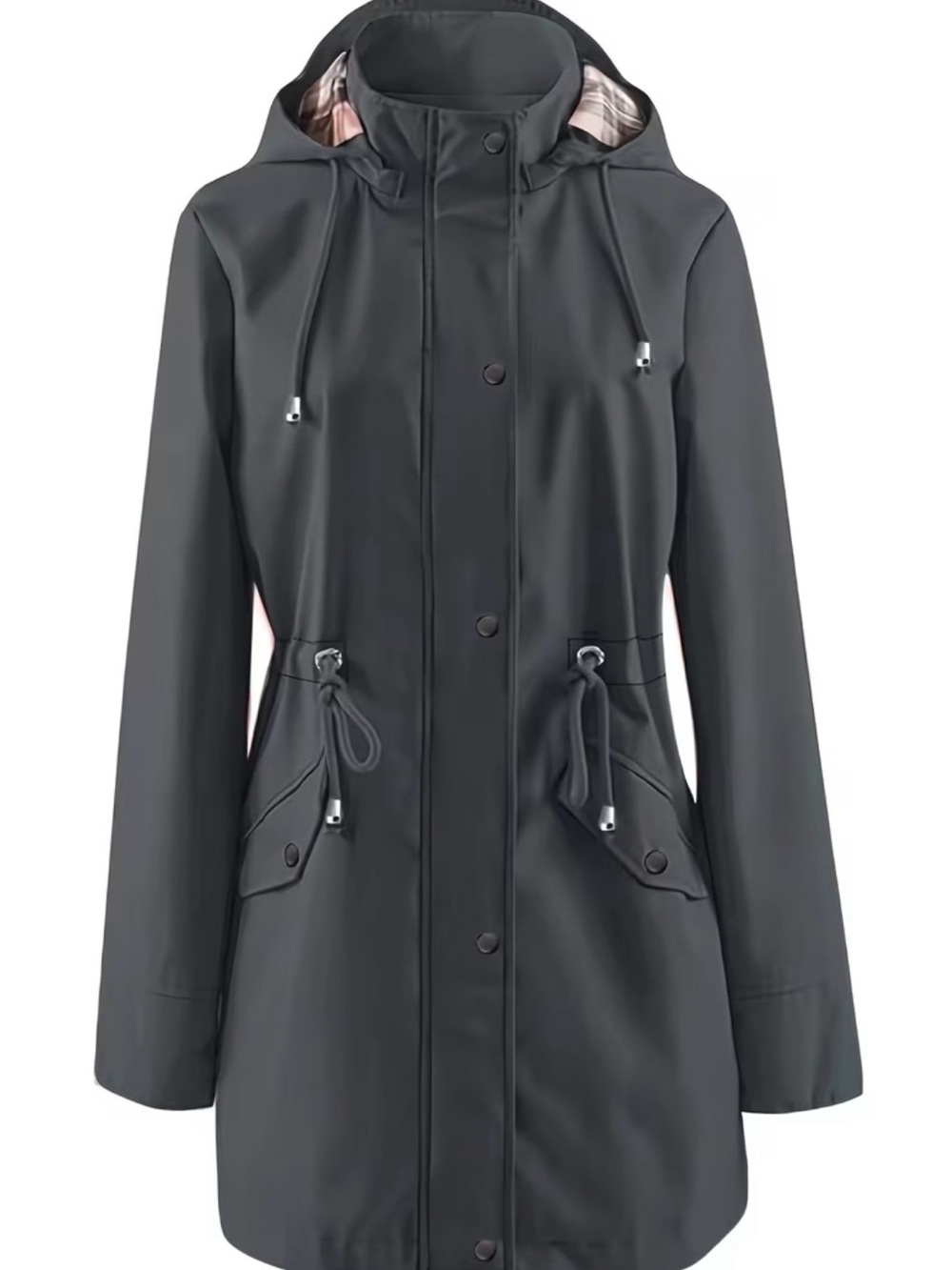 Women's Lightweight Hooded Drawstring Waist Outdoor Jacket - Picture 4 of 12